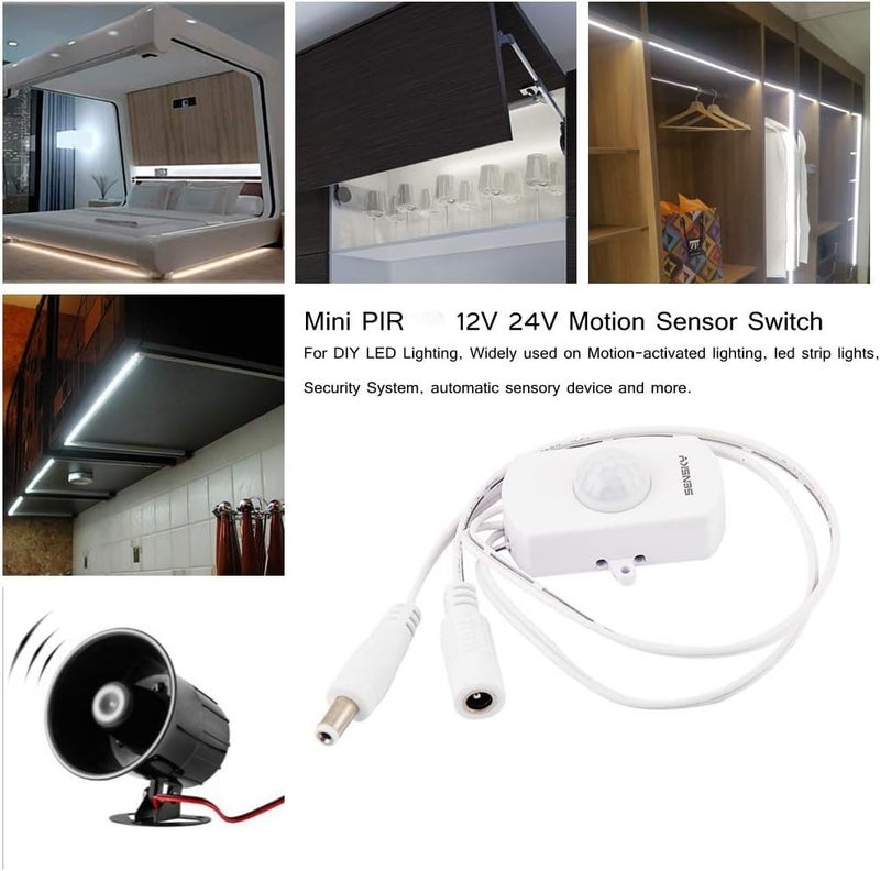 SENSKY BS010WL DC 12v to 24v Mini Pir Motion Sensor Switch Occupancy Sensor Switch for DIY LED Lighting (Light Sensor, Delay Time, Sensor Distance, Adjustable) - Image 5